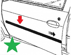 МОЛДИНГ ДВЕРИ ПЕРЕДНИЙ ПРАВЫЙ MERCEDES-BENZ R350 W251 2006-2012