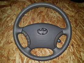 РУЛЬ (МУЛЬТИРУЛЬ С AIRBAG) (КОЖАНЫЙ) (БЕЖЕВЫЙ) TOYOTA HIGHLANDER XU20 2003-2007