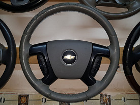 РУЛЬ (МУЛЬТИРУЛЬ С AIRBAG) (КОЖАНЫЙ) (КОЖА ПОД ПЕРЕТЯЖКУ) (СЕРЫЙ) CHEVROLET TAHOE GMT900 2006-2014
