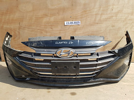 БАМПЕР ПЕРЕДНИЙ (В СБОРЕ ПОЛНОСТЬЮ С НАПОЛНИТЕЛЕМ) (ПОСЛЕ НЕЗНАЧИТЕЛЬНОЙ РЕСТАВРАЦИИ) (ЧЕРНЫЙ) HYUNDAI ELANTRA AD 2018-2020