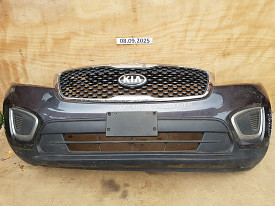 БАМПЕР ПЕРЕДНИЙ (В СБОРЕ ПОЛНОСТЬЮ) (ДУБЛИКАТ USA) (НА РЕШЕТКЕ ХРОМ ОБЛЕЗ) (СЕРЫЙ) KIA SORENTO 3 UM 2014-2017