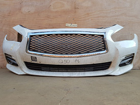 БАМПЕР ПЕРЕДНИЙ (ПОЛНОСТЬЮ В СБОРЕ) (БЕЛЫЙ) INFINITI Q50 V37 2013-Н.В