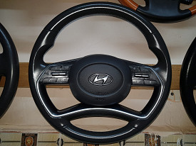 РУЛЬ (МУЛЬТИРУЛЬ С AIRBAG) (КОЖАНЫЙ) (СЕРЫЙ) HYUNDAI SONATA 8 DN 2019-Н.В